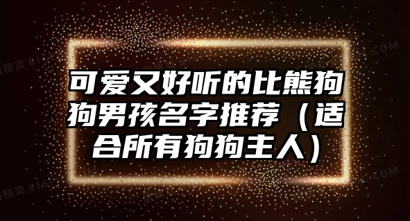 可爱又好听的比熊狗狗男孩名字推荐（适合所有狗狗主人）