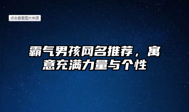 霸气男孩网名推荐，寓意充满力量与个性