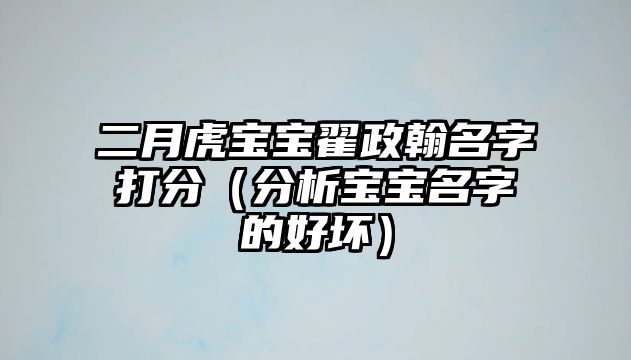 二月虎宝宝翟政翰名字打分（分析宝宝名字的好坏）