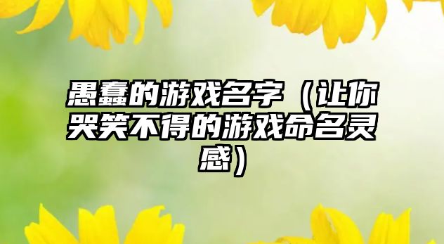 愚蠢的游戏名字（让你哭笑不得的游戏命名灵感）