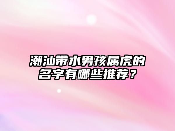 潮汕带水男孩属虎的名字有哪些推荐？