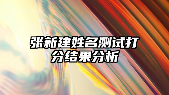 张新建姓名测试打分结果分析