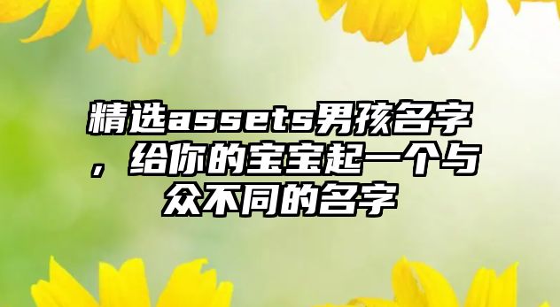 精选assets男孩名字，给你的宝宝起一个与众不同的名字