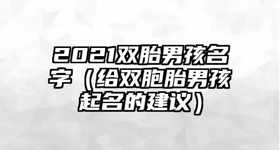 2021双胎男孩名字（给双胞胎男孩起名的建议）