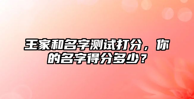 王家和名字测试打分，你的名字得分多少？