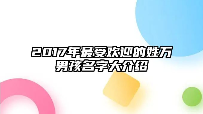 2017年最受欢迎的姓万男孩名字大介绍