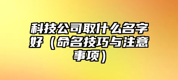 科技公司取什么名字好（命名技巧与注意事项）