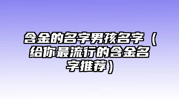 含金的名字男孩名字（给你最流行的含金名字推荐）