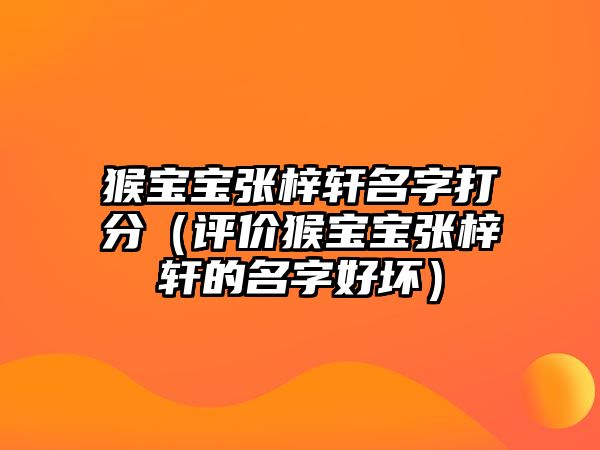 猴宝宝张梓轩名字打分（评价猴宝宝张梓轩的名字好坏）