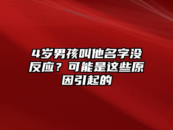 4岁男孩叫他名字没反应？可能是这些原因引起的