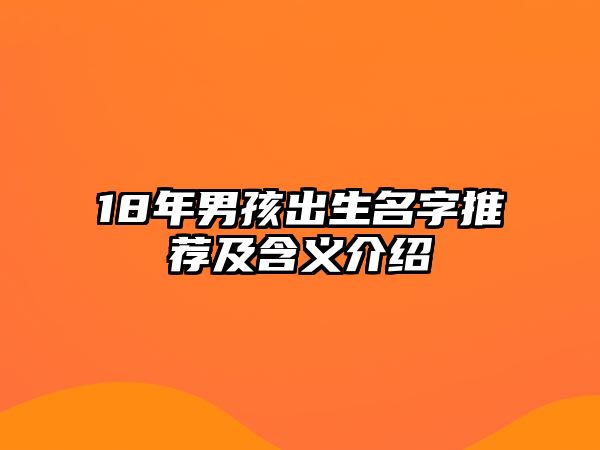 18年男孩出生名字推荐及含义介绍