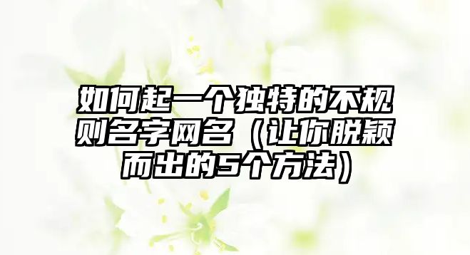 如何起一个独特的不规则名字网名（让你脱颖而出的5个方法）