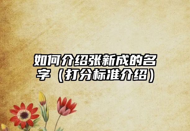 如何介绍张新成的名字（打分标准介绍）