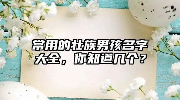 常用的壮族男孩名字大全，你知道几个？