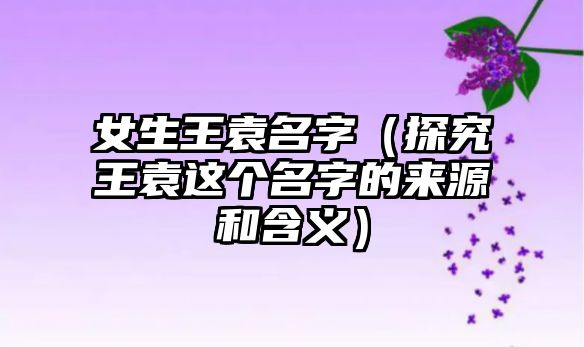 女生王袁名字（探究王袁这个名字的来源和含义）