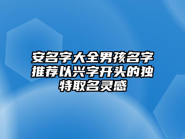 安名字大全男孩名字推荐以兴字开头的独特取名灵感