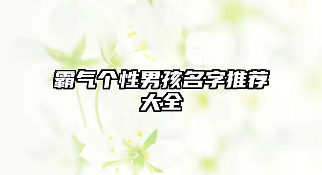 霸气个性男孩名字推荐大全