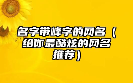 名字带峰字的网名（给你最酷炫的网名推荐）