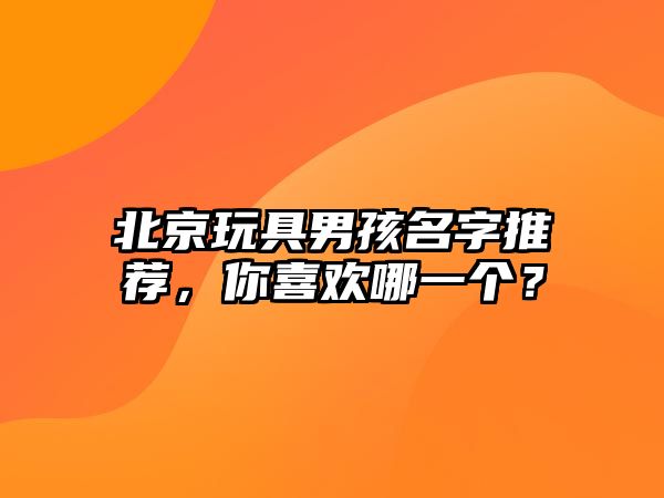 北京玩具男孩名字推荐，你喜欢哪一个？