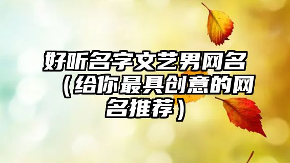 好听名字文艺男网名（给你最具创意的网名推荐）