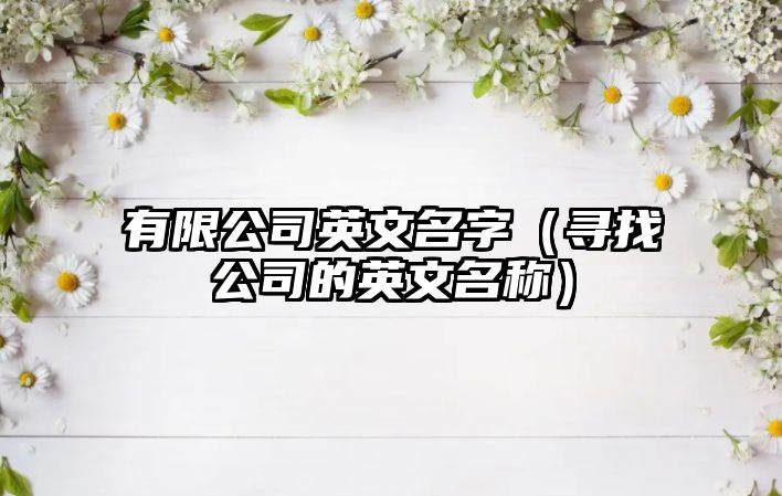 有限公司英文名字（寻找公司的英文名称）