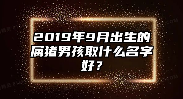 2019年9月出生的属猪男孩取什么名字好？