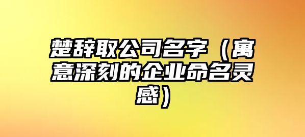 楚辞取公司名字（寓意深刻的企业命名灵感）