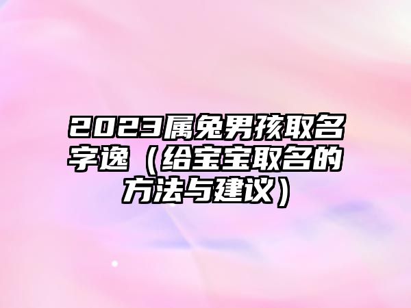 2023属兔男孩取名字逸（给宝宝取名的方法与建议）