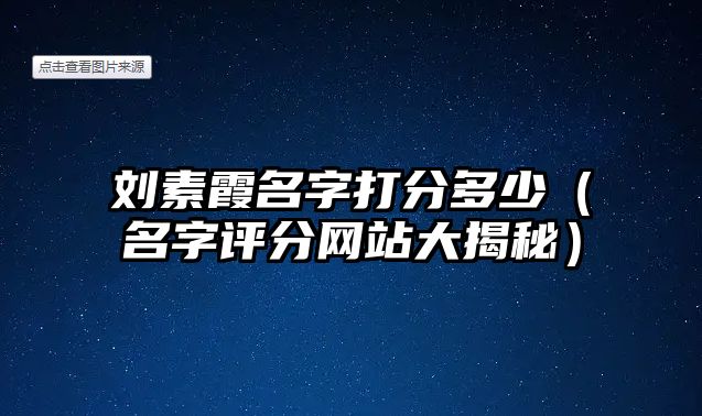 刘素霞名字打分多少（名字评分网站大揭秘）