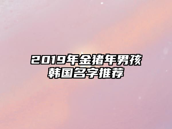 2019年金猪年男孩韩国名字推荐