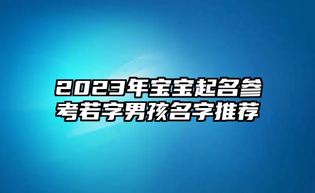 2023年宝宝起名参考若字男孩名字推荐