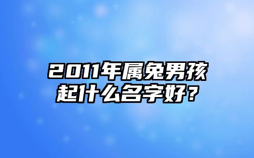 2011年属兔男孩起什么名字好？