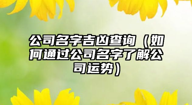 公司名字吉凶查询（如何通过公司名字了解公司运势）