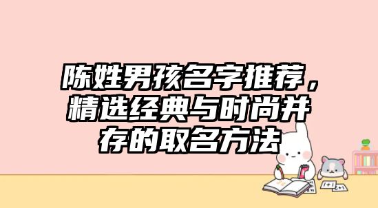 陈姓男孩名字推荐，精选经典与时尚并存的取名方法