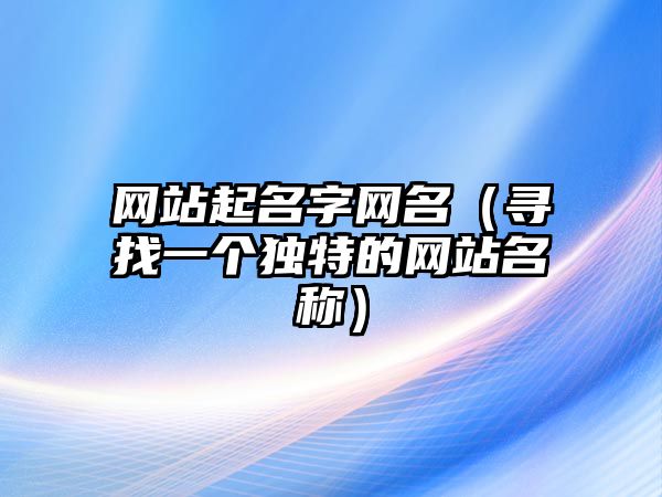 网站起名字网名（寻找一个独特的网站名称）