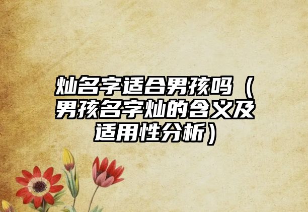 灿名字适合男孩吗（男孩名字灿的含义及适用性分析）