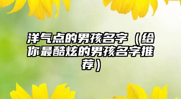 洋气点的男孩名字（给你最酷炫的男孩名字推荐）