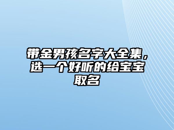 带金男孩名字大全集，选一个好听的给宝宝取名