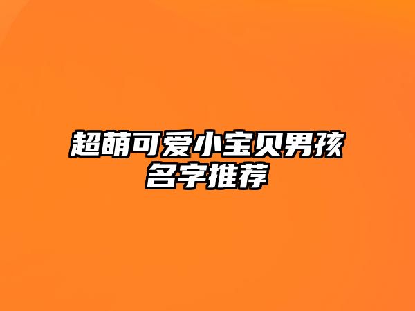 超萌可爱小宝贝男孩名字推荐