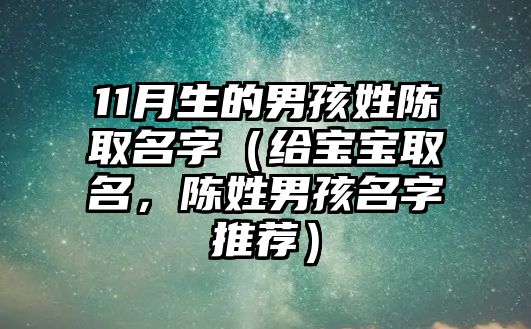 11月生的男孩姓陈取名字（给宝宝取名，陈姓男孩名字推荐）