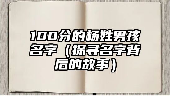 100分的杨姓男孩名字（探寻名字背后的故事）