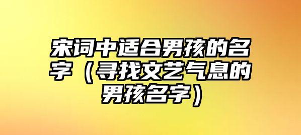 宋词中适合男孩的名字（寻找文艺气息的男孩名字）