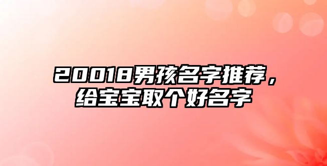 20018男孩名字推荐，给宝宝取个好名字