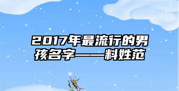 2017年最流行的男孩名字——料姓范