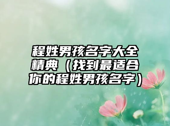 程姓男孩名字大全精典（找到最适合你的程姓男孩名字）