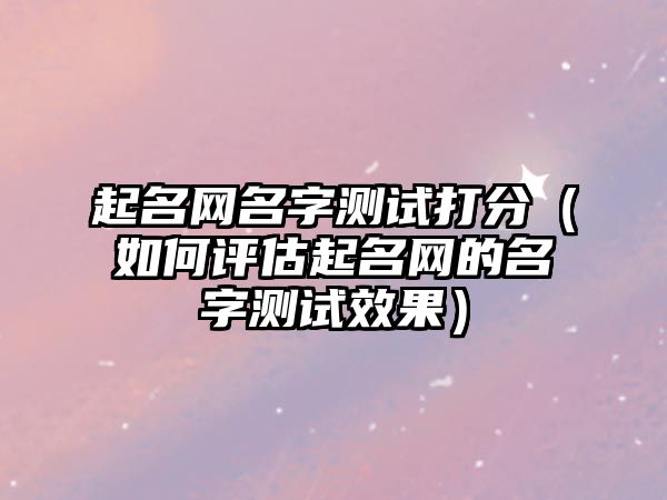 起名网名字测试打分（如何评估起名网的名字测试效果）