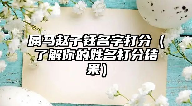 属马赵子钰名字打分（了解你的姓名打分结果）