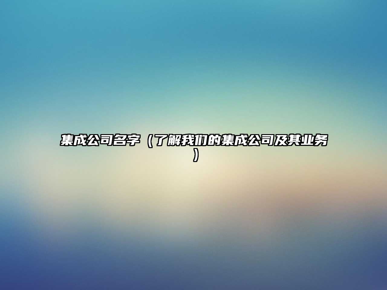 集成公司名字（了解我们的集成公司及其业务）