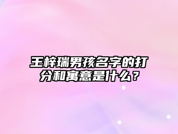 王梓瑞男孩名字的打分和寓意是什么？