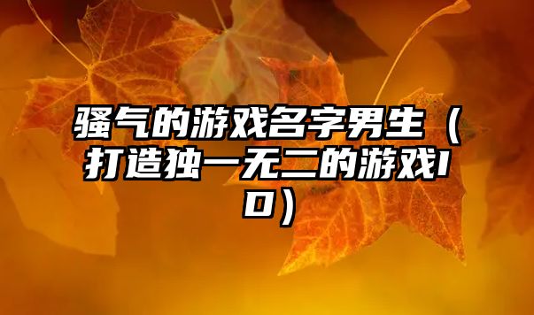 骚气的游戏名字男生（打造独一无二的游戏ID）